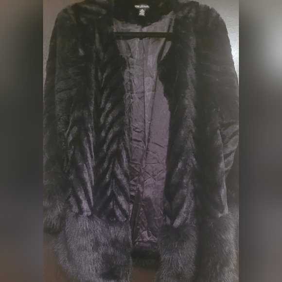 Nina Leonard Dark Black Faux Fur - Picture 6 of 6